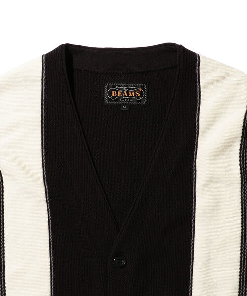 BEAMS PLUS（ビームスプラス）の「BEAMS PLUS / コットン ストライプ カーディガン（カーディガン/ボレロ・メンズ・マスタード/グリーン/ブラック/ブラウン・S/M/XL/L）」の10枚目の写真