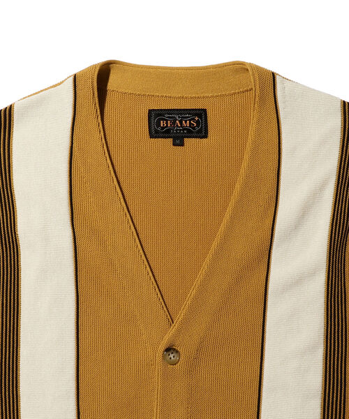 BEAMS PLUS（ビームスプラス）の「BEAMS PLUS / コットン ストライプ カーディガン（カーディガン/ボレロ・メンズ・マスタード/グリーン/ブラック/ブラウン・S/M/XL/L）」の20枚目の写真