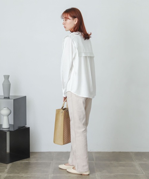 SENSE OF PLACE by URBAN RESEARCH（センスオブプレイスバイアーバンリサーチ）の「スクエアセーラーカラーブラウス（シャツ/ブラウス・レディース・ブラック/オフホワイト/ライトブルー・ONE）」の11枚目の写真