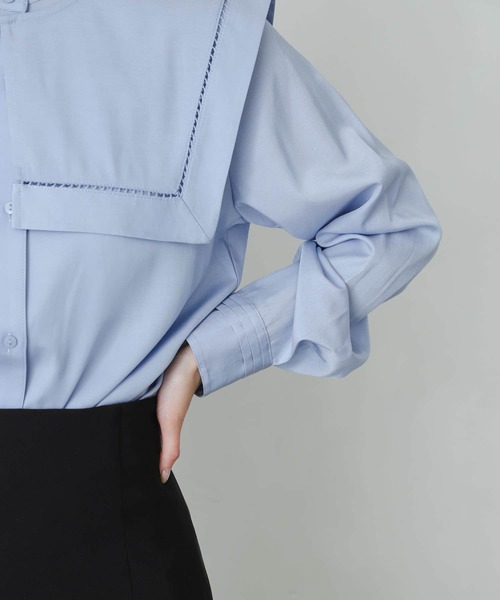 SENSE OF PLACE by URBAN RESEARCH（センスオブプレイスバイアーバンリサーチ）の「スクエアセーラーカラーブラウス（シャツ/ブラウス・レディース・ブラック/オフホワイト/ライトブルー・ONE）」の17枚目の写真