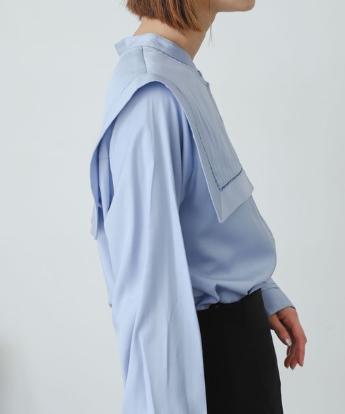 SENSE OF PLACE by URBAN RESEARCH（センスオブプレイスバイアーバンリサーチ）の「スクエアセーラーカラーブラウス（シャツ/ブラウス・レディース・ブラック/オフホワイト/ライトブルー・ONE）」の22枚目の写真