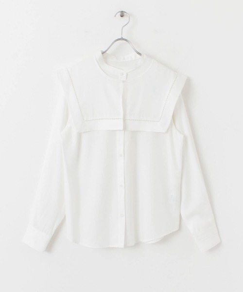 SENSE OF PLACE by URBAN RESEARCH（センスオブプレイスバイアーバンリサーチ）の「スクエアセーラーカラーブラウス（シャツ/ブラウス・レディース・ブラック/オフホワイト/ライトブルー・ONE）」の13枚目の写真