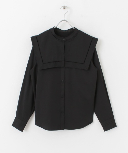 SENSE OF PLACE by URBAN RESEARCH（センスオブプレイスバイアーバンリサーチ）の「スクエアセーラーカラーブラウス（シャツ/ブラウス・レディース・ブラック/オフホワイト/ライトブルー・ONE）」の18枚目の写真