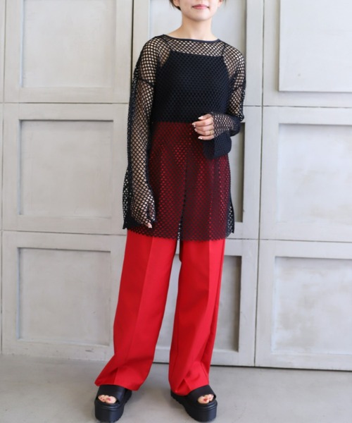 moment+（モーメントプラス）の「ストライプメッシュ袖取り外しプルオーバー（Tシャツ/カットソー・レディース・ライトグリーン/ブルー/オフホワイト/ブラック/ナチュラル・FREE）」の16枚目の写真