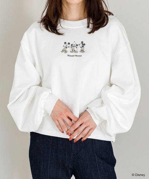 SLURR(スラ―)の「ミッキー&ミニー/プルオーバー(Tシャツ/カットソー・レディース・オフホワイト/ベージュ・FREE)」の2枚目の写真