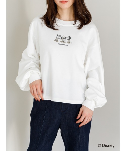 SLURR(スラ―)の「ミッキー&ミニー/プルオーバー(Tシャツ/カットソー・レディース・オフホワイト/ベージュ・FREE)」の3枚目の写真