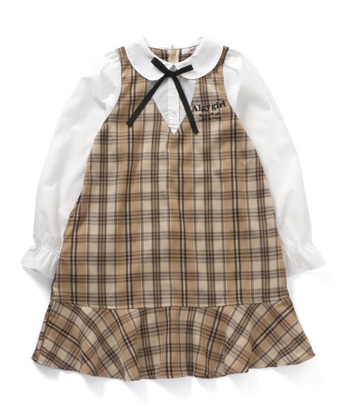 algy(アルジー)の「チェックドッキングワンピ(ワンピース・キッズ・ブラック/ベージュ・SMALL/MEDIUM/X-SMALL/XX-SMALL/XXX-SMALL)」の14枚目の写真