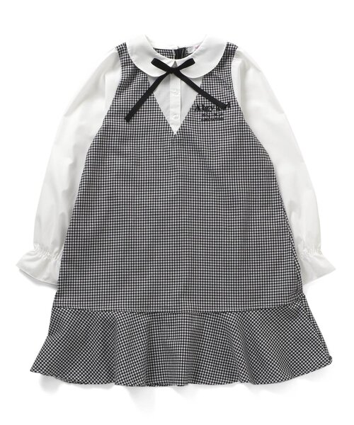 algy(アルジー)の「チェックドッキングワンピ(ワンピース・キッズ・ブラック/ベージュ・SMALL/MEDIUM/X-SMALL/XX-SMALL/XXX-SMALL)」の9枚目の写真