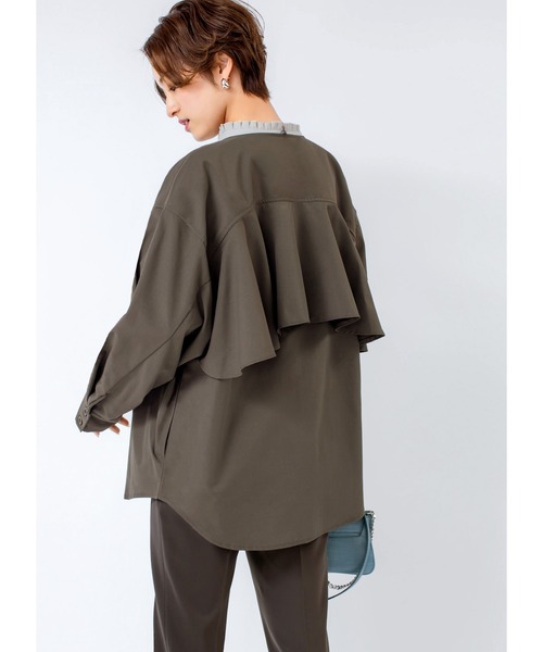STYLE DELI（スタイルデリ）の「背面フリルライトジャケットブルゾン