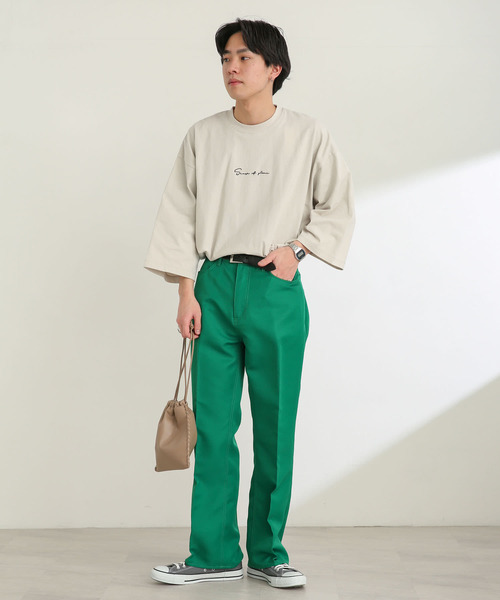 SENSE OF PLACE by URBAN RESEARCH（センスオブプレイスバイアーバンリサーチ）の「フェイクレザーハンドステッチキンチャクショルダー（ショルダーバッグ・メンズ・ブラック/グリーン/モカ・ONE）」の7枚目の写真