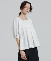 BALLSEY | ジャカードシャーリング パフスリーブブラウス(シャツ/ブラウス)