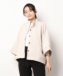 NICOLE white | スタンドカラー ポンチョ ジャケット(ポンチョ)