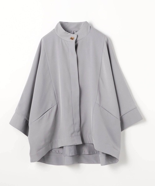 NICOLE white（ニコルホワイト）の「スタンドカラー ポンチョ ジャケット（ポンチョ・レディース・イエロー/グレー/オフホワイト・FREE）」の20枚目の写真