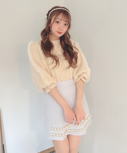 Swankiss(スワンキス)の「SX pearl line S/K(スカート・レディース・ホワイト/ブラック/サックスブルー/ピンク・FREE)」の1枚目の写真