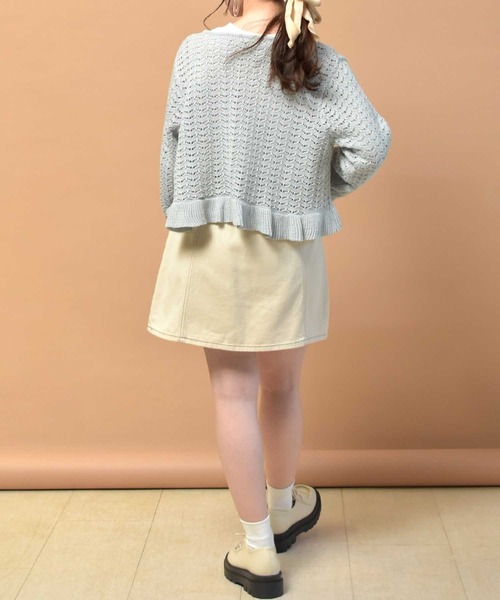 ems excite（エムズエキサイト）の「透かし柄リボンカーデSET（カーディガン/ボレロ・レディース・ブラック/ブルー/アイボリー・FREE）」の11枚目の写真