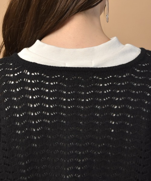 ems excite（エムズエキサイト）の「透かし柄リボンカーデSET（カーディガン/ボレロ・レディース・ブラック/ブルー/アイボリー・FREE）」の21枚目の写真