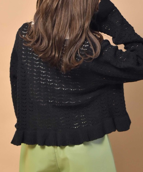 ems excite（エムズエキサイト）の「透かし柄リボンカーデSET（カーディガン/ボレロ・レディース・ブラック/ブルー/アイボリー・FREE）」の14枚目の写真