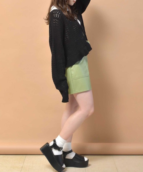 ems excite（エムズエキサイト）の「透かし柄リボンカーデSET（カーディガン/ボレロ・レディース・ブラック/ブルー/アイボリー・FREE）」の17枚目の写真