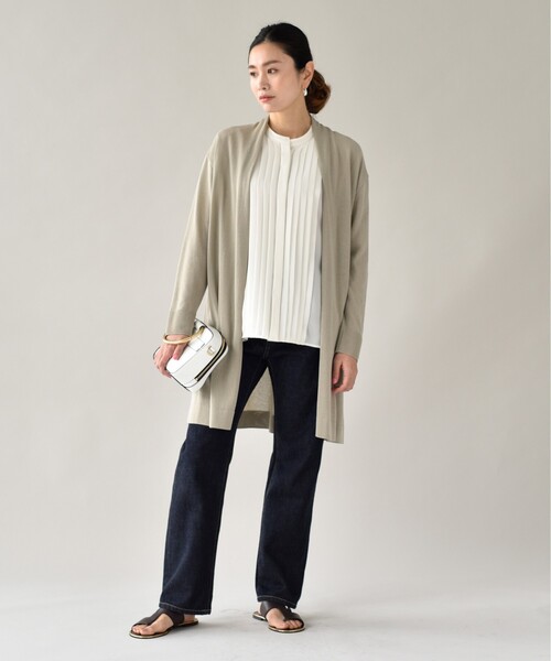 UNTITLED（アンタイトル）の「◆【清涼感】コットン混 ミドルカーディガン＜洗える／オンオフどちらも＞（カーディガン/ボレロ・レディース・ブラック/グレー系/サンドベージュ・48/44/02/04/00）」の18枚目の写真