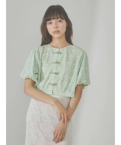 merry jenny（メリージェニー）の「flowerチャイナブラウス（シャツ/ブラウス・レディース・ピンク/イエロー/グリーン・FREE）」の2枚目の写真