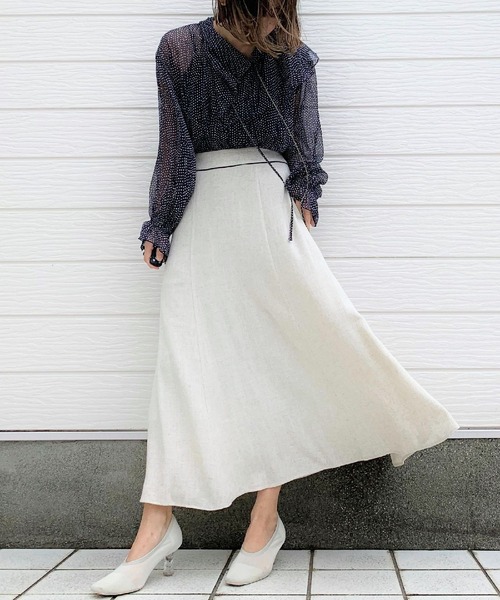 Q（キュー）の「ドットシフォンフリルカラーブラウス（シャツ/ブラウス・レディース・イエロー系その他/ブルー系その他・MEDIUM）」の8枚目の写真