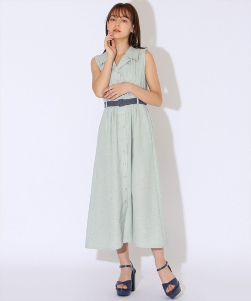 REDYAZEL(レディアゼル)の「オープンカラーノースリワンピース(ワンピース・レディース・グリーン/ブラック/オレンジ・SMALL/MEDIUM)」の11枚目の写真