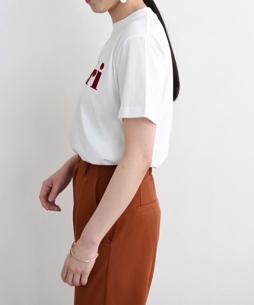 LHELBIE(レルビエ)の「CheriフロッキーロゴTシャツ(Tシャツ/カットソー・レディース・ホワイト/チャコールグレー/オフホワイト・M)」の14枚目の写真