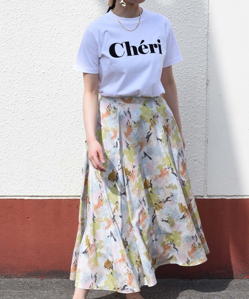 LHELBIE(レルビエ)の「CheriフロッキーロゴTシャツ(Tシャツ/カットソー・レディース・ホワイト/チャコールグレー/オフホワイト・M)」の13枚目の写真