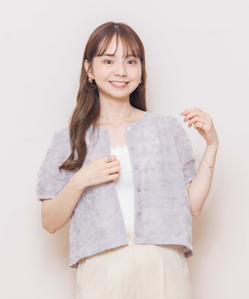 blooming sheer top ～ﾌﾞﾙｰﾐﾝｸﾞｼｱｰﾄｯﾌﾟ セール】ブルーミングシアートップ2（シャツ/ブラウス）｜flower