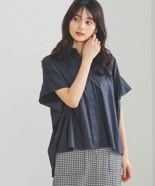 BEAMS HEART（ビームスハート）の「BEAMS HEART / ビッグシルエット シャツ（シャツ/ブラウス・レディース・ネイビー/イエロー系その他4/オフホワイト・FREE）」の9枚目の写真