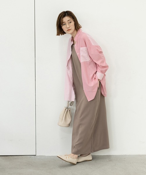 GeeRA(ジーラ)の「ストライプ切替オーバーサイズシャツ(シャツ/ブラウス・レディース・ピンク/ブルー・MEDIUM/LARGE)」の21枚目の写真