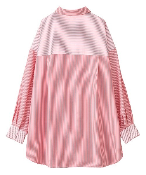 GeeRA(ジーラ)の「ストライプ切替オーバーサイズシャツ(シャツ/ブラウス・レディース・ピンク/ブルー・MEDIUM/LARGE)」の19枚目の写真