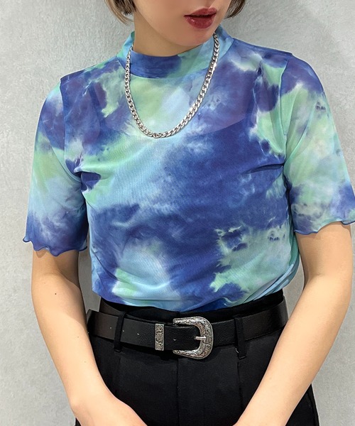 apres jour mignon(アプレジュールミニョン)の「シアープリントトップス【ZOZOTOWN限定アイテム】(Tシャツ/カットソー・レディース・パープル/グリーン/ブラック・フリー/X-LARGE)」の10枚目の写真