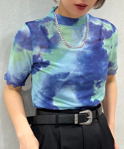 apres jour mignon(アプレジュールミニョン)の「シアープリントトップス【ZOZOTOWN限定アイテム】(Tシャツ/カットソー・レディース・パープル/グリーン/ブラック・フリー/X-LARGE)」の11枚目の写真