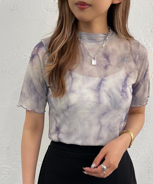 apres jour mignon(アプレジュールミニョン)の「シアープリントトップス【ZOZOTOWN限定アイテム】(Tシャツ/カットソー・レディース・パープル/グリーン/ブラック・フリー/X-LARGE)」の16枚目の写真