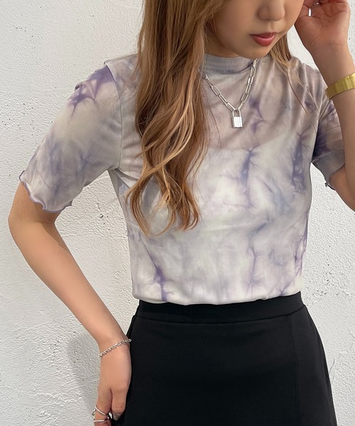 apres jour mignon(アプレジュールミニョン)の「シアープリントトップス【ZOZOTOWN限定アイテム】(Tシャツ/カットソー・レディース・パープル/グリーン/ブラック・フリー/X-LARGE)」の17枚目の写真