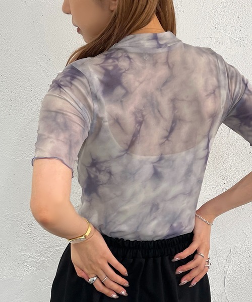 apres jour mignon(アプレジュールミニョン)の「シアープリントトップス【ZOZOTOWN限定アイテム】(Tシャツ/カットソー・レディース・パープル/グリーン/ブラック・フリー/X-LARGE)」の18枚目の写真