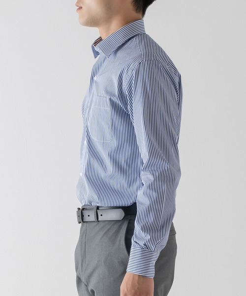 【セール】TESTAスマートドレスシャツ＜ブルーストライプ＞（ビジネスシャツ）｜BRICK & SONS（ブリックアンドサンズ）