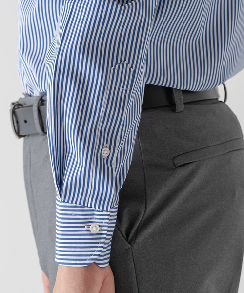 【セール】TESTAスマートドレスシャツ＜ブルーストライプ＞（ビジネスシャツ）｜BRICK & SONS（ブリックアンドサンズ）