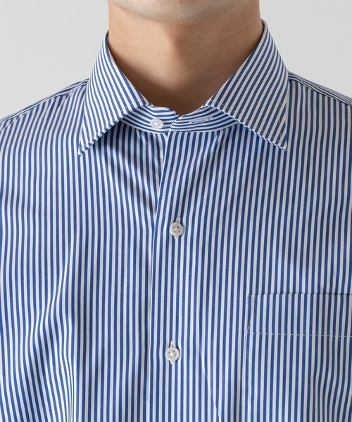【セール】TESTAスマートドレスシャツ＜ブルーストライプ＞（ビジネスシャツ）｜BRICK & SONS（ブリックアンドサンズ）