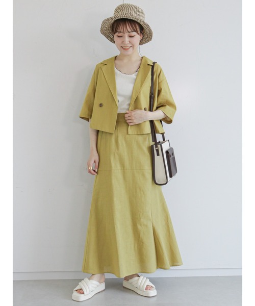 ehka sopo（エヘカソポ）の「アシンメトリーマーメイドスカート(セットアップ可)（スカート・レディース・ブラック/ベージュ/イエロー・ﾌﾘ-）」の9枚目の写真