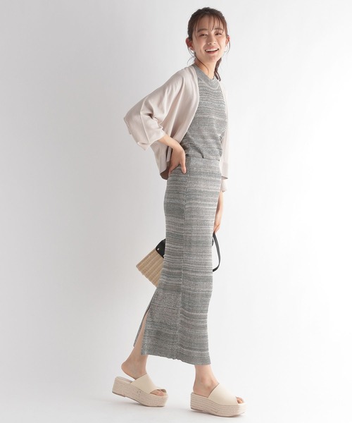 Andemiu（アンデミュウ）の「【水野佐彩コレクション】夏影キナガシショートカーディガン297612（カーディガン/ボレロ・レディース・ネイビー/グレー/オフホワイト/ブルー/ブラック・FREE）」の14枚目の写真