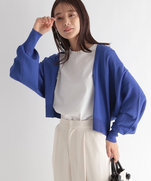 Andemiu（アンデミュウ）の「【水野佐彩コレクション】夏影キナガシショートカーディガン297612（カーディガン/ボレロ・レディース・ネイビー/グレー/オフホワイト/ブルー/ブラック・FREE）」の7枚目の写真