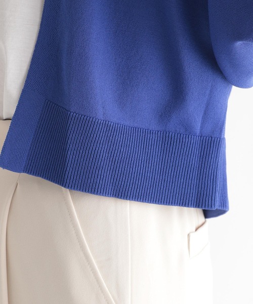 Andemiu（アンデミュウ）の「【水野佐彩コレクション】夏影キナガシショートカーディガン297612（カーディガン/ボレロ・レディース・ネイビー/グレー/オフホワイト/ブルー/ブラック・FREE）」の8枚目の写真