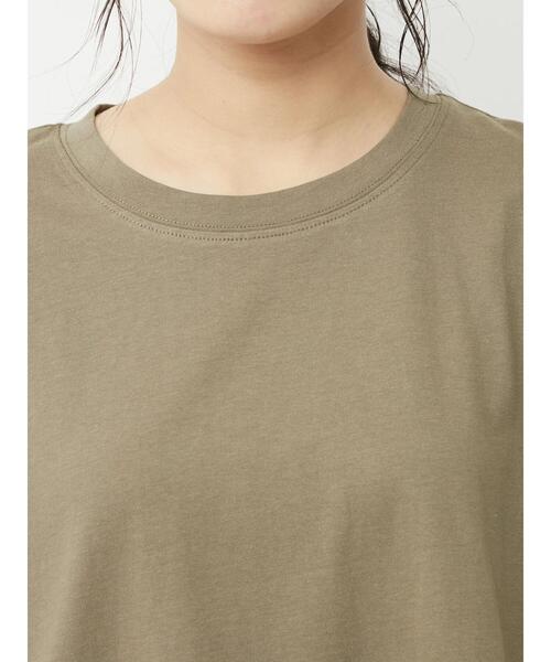 Green Parks(グリーンパークス)の「サイドリボン布帛ドッキングチュニック(Tシャツ/カットソー・レディース・ブラック/カーキ/ストライプ/ホワイト系その他5・FREE)」の14枚目の写真