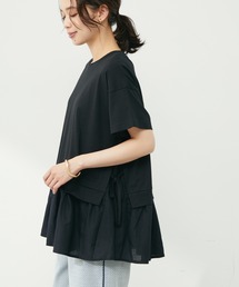 Green　Parks | サイドリボン布帛ドッキングチュニック(Tシャツ/カットソー)