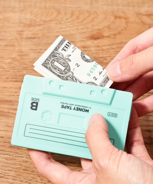 BIRTHDAY BAR（バースデイバー）の「マネーテープ コインケース カセットテープ（コインケース・レディース・グレー/イエロー/グリーン/コーラルピンク・フリー）」の2枚目の写真