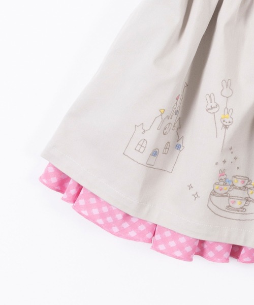 KP(ケーピー)の「mimiちゃん刺繍のコットンツイルとシフォンギンガムチェックのリバーシブルスカート(100~130)(スカート・キッズ・ベージュ/ネイビー・130cm/120cm/100cm/110cm)」の19枚目の写真