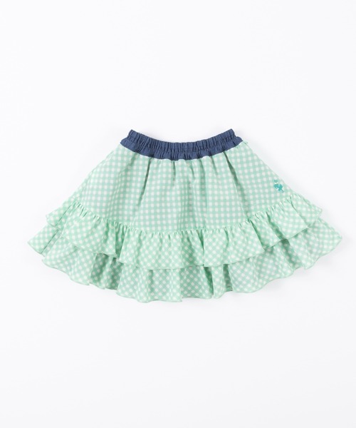 KP(ケーピー)の「mimiちゃん刺繍のコットンツイルとシフォンギンガムチェックのリバーシブルスカート(100~130)(スカート・キッズ・ベージュ/ネイビー・130cm/120cm/100cm/110cm)」の15枚目の写真