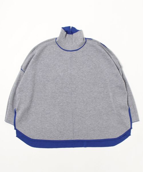 INTERPLANET（インタープラネット）の「リバーシブルポンチョニット（ニット/セーター・レディース・オレンジ/ブルー/グレイッシュベージュ/ベージュ・FREE）」の6枚目の写真